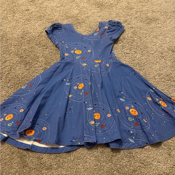 Squiggly Line Design Solar System Twirl Dress Sz 6 - Picture 1 of 4